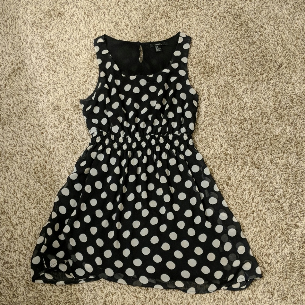 Forever 21 black and white polka dot dress